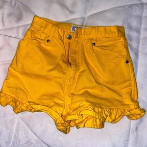 yellow women’s shorts